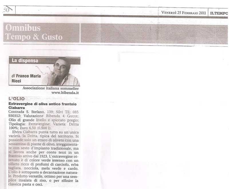 IL TEMPO del 25 febbraio 2011 …